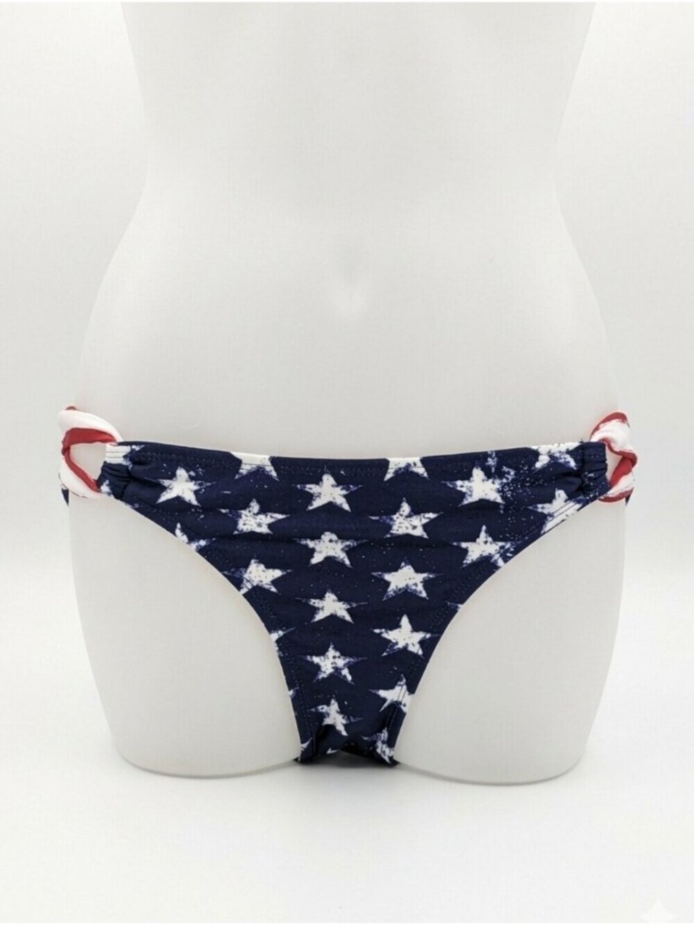 Xhilaration American Flag Stars Bikini Bottom Size Medium Blue Red Patriotic